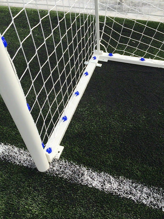 PAIR OF REGULATION 11-A-SIDE METALLIC MOVABLE FOOTBALL GOALS 100 MM TUBE