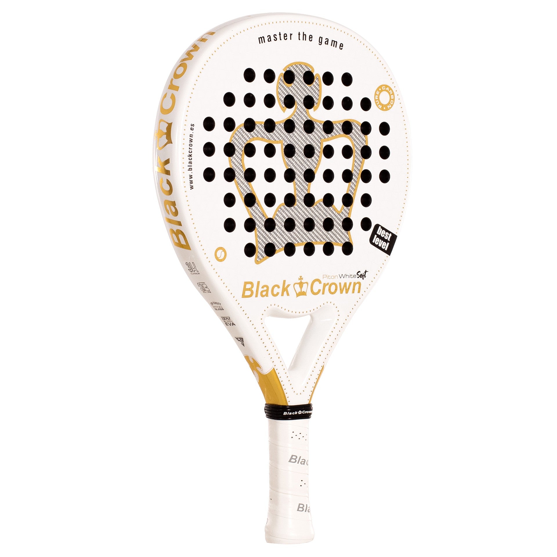 BLACK CROWN PITON WHITE SOFT PADDLE RACKET
