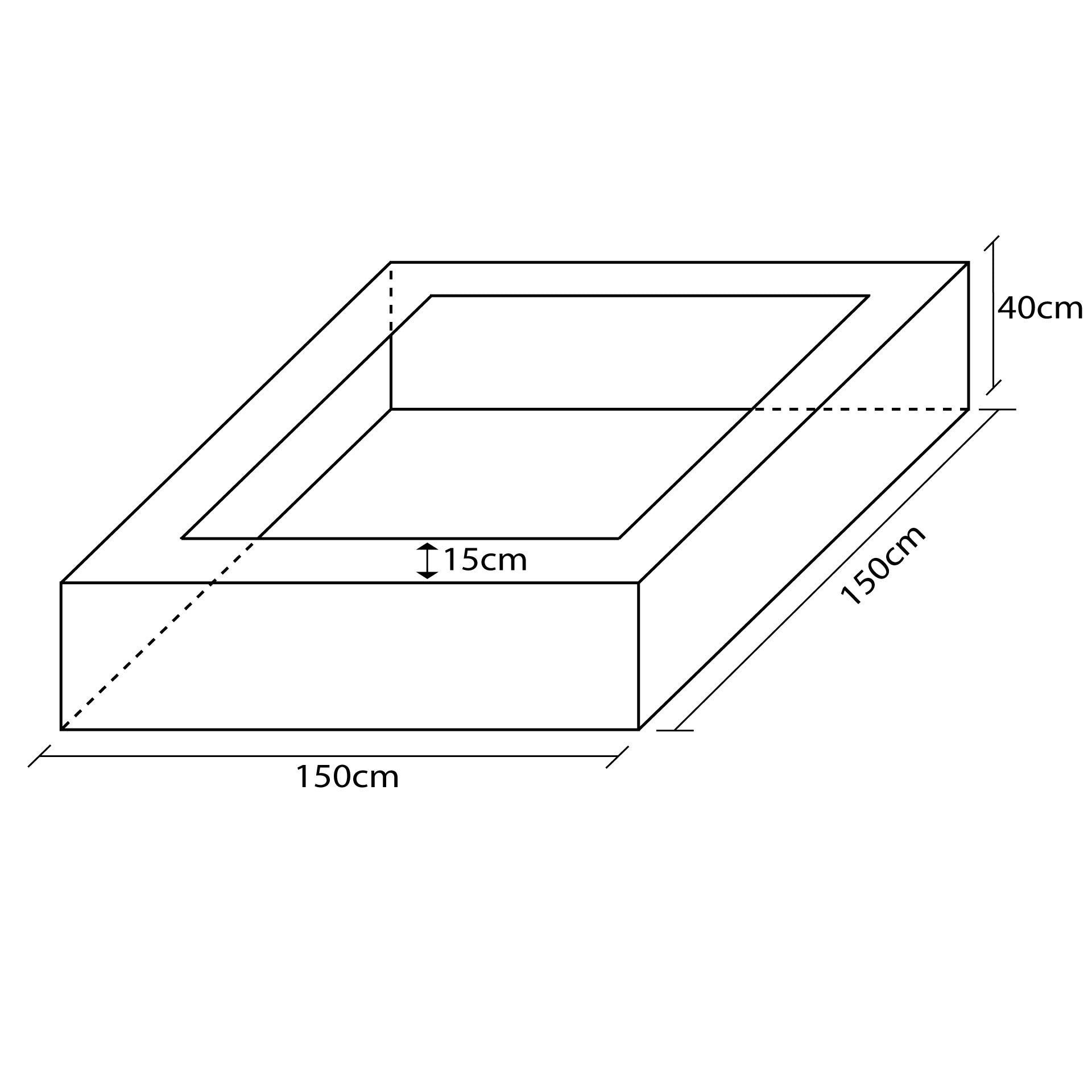 SQUARE BALL PIT, 150X150X40CM HEIGHT X 15CM WIDTH