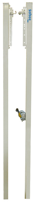 FIXED VOLLEYBALL POSTS, ALUMINUM, SQUARE SECTION 80X80MM
