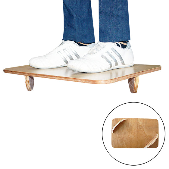 WOODEN BALANCE BOARD WITH DOUBLE SEMICIRCLES