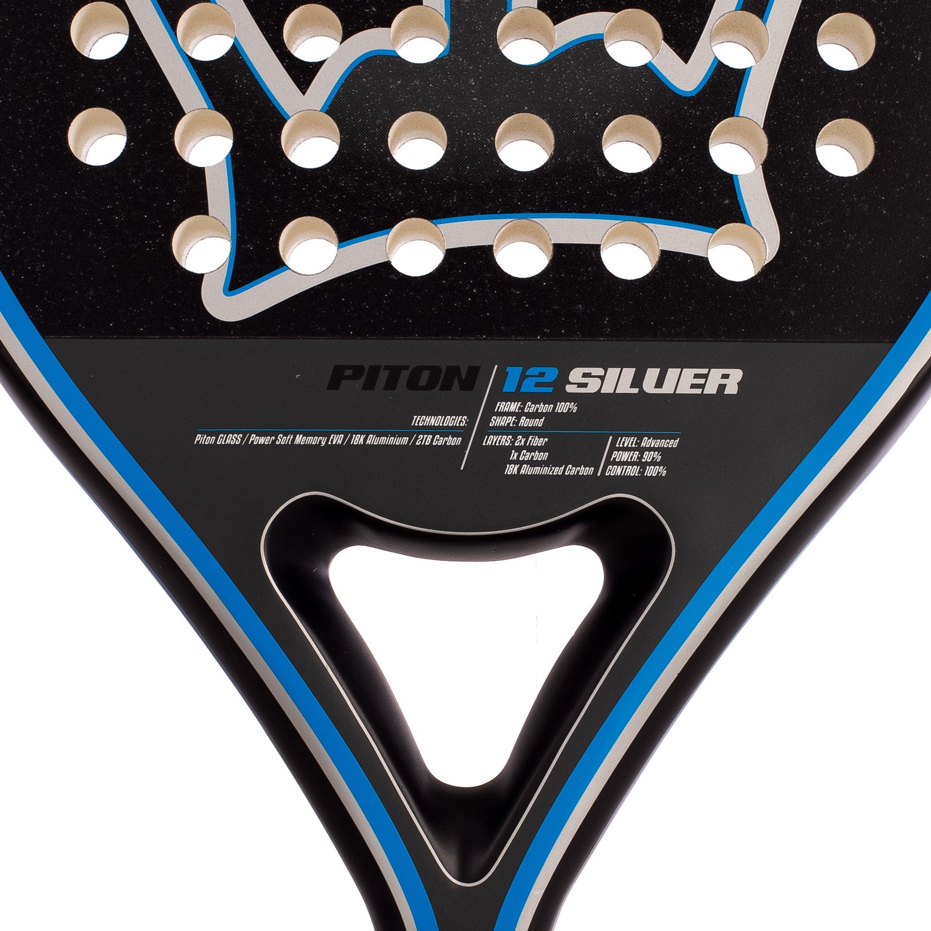 PADDLE RACKET BLACK CROWN PITON 12 SILVER
