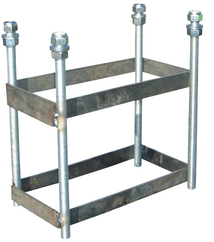 SET OF GALVANIZED MINIBASKET MONOTUBE HOOPS NEW 114 MM TUBE FIXED WITH ANCHOR BASE-WITHOUT BACKBOARD, RIM