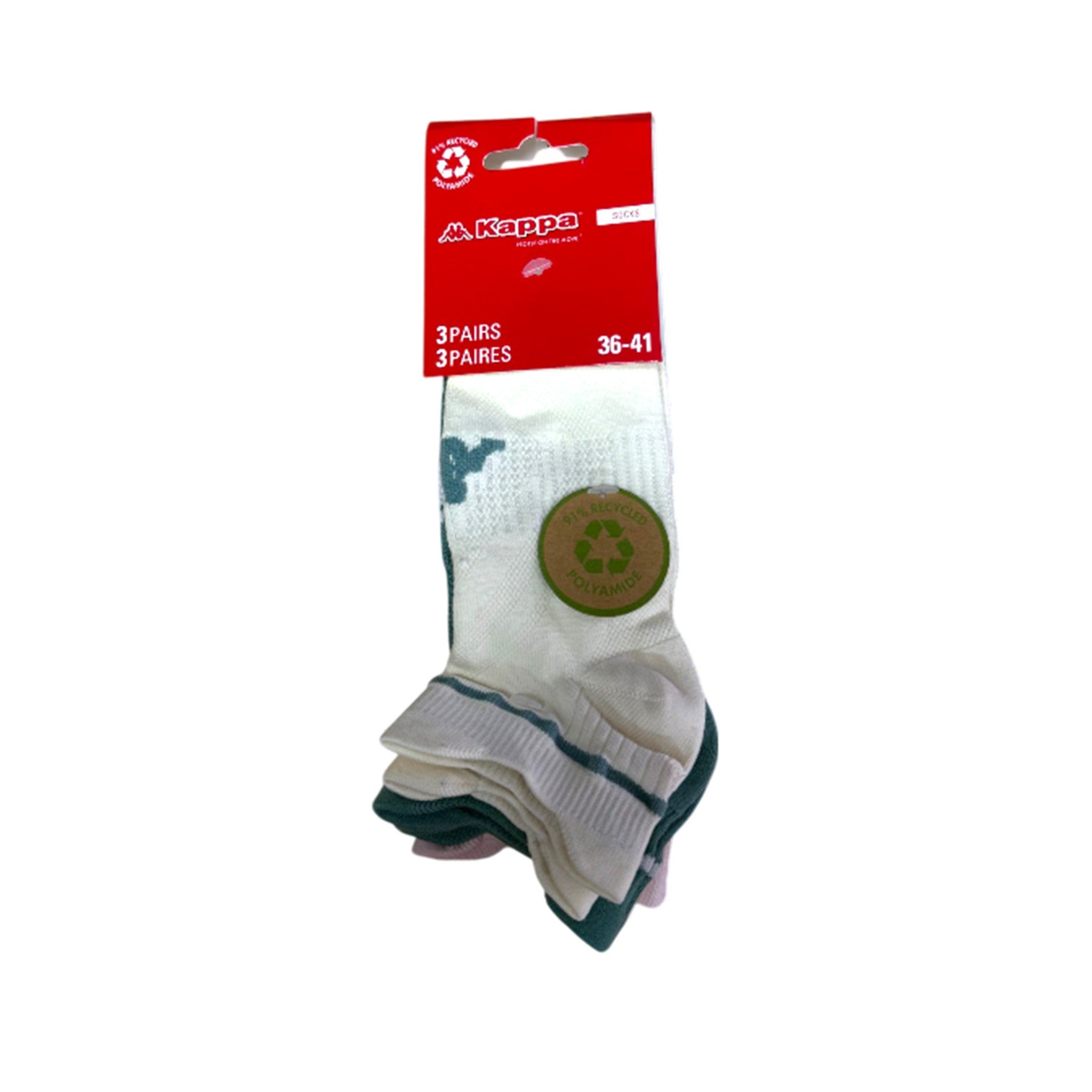CASE OF 20 KAPPA MICRO RECYCLE SOCKS TRIPACKS 19890859